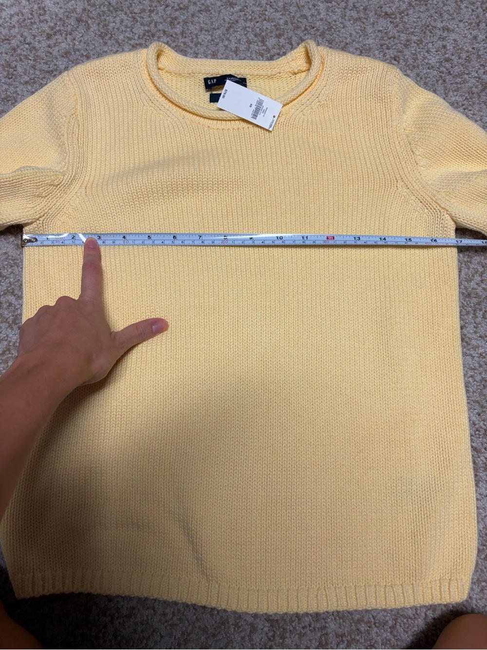 NWT GAP 100% Cotton Rollneck Butter Yellow Maize Crewneck Sweater Sz XS - Picture 12 of 12